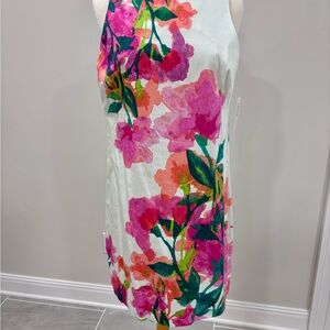NWT London Times Sleeveless Floral Shift Dress